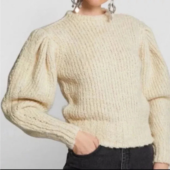 NWT ISABEL MARANT Alpaca Wool-Blend Enora Jumper knit Puffy Sweater EU 34 XS - Picture 2 of 16
